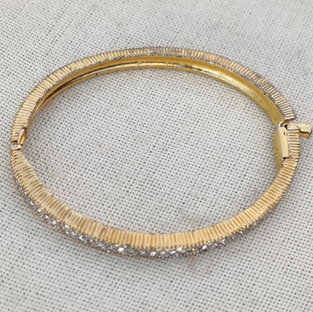 Vintage Joseph Mazer Rhinestone hinged bracelet - Picture 5 of 11
